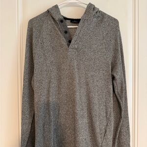 Marc Anthony size small Gray Hooded Sweater with Button Detail